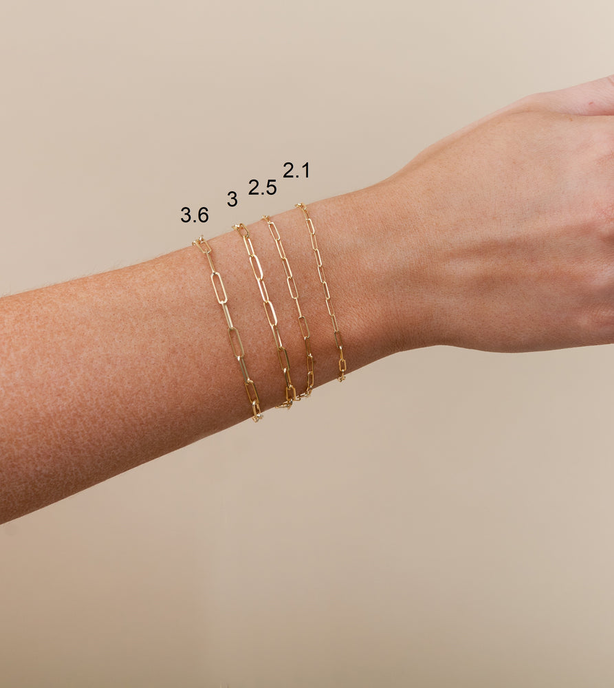 10k Gold Paperclip Chain Bracelet - 14K  - Olive & Chain Fine Jewelry