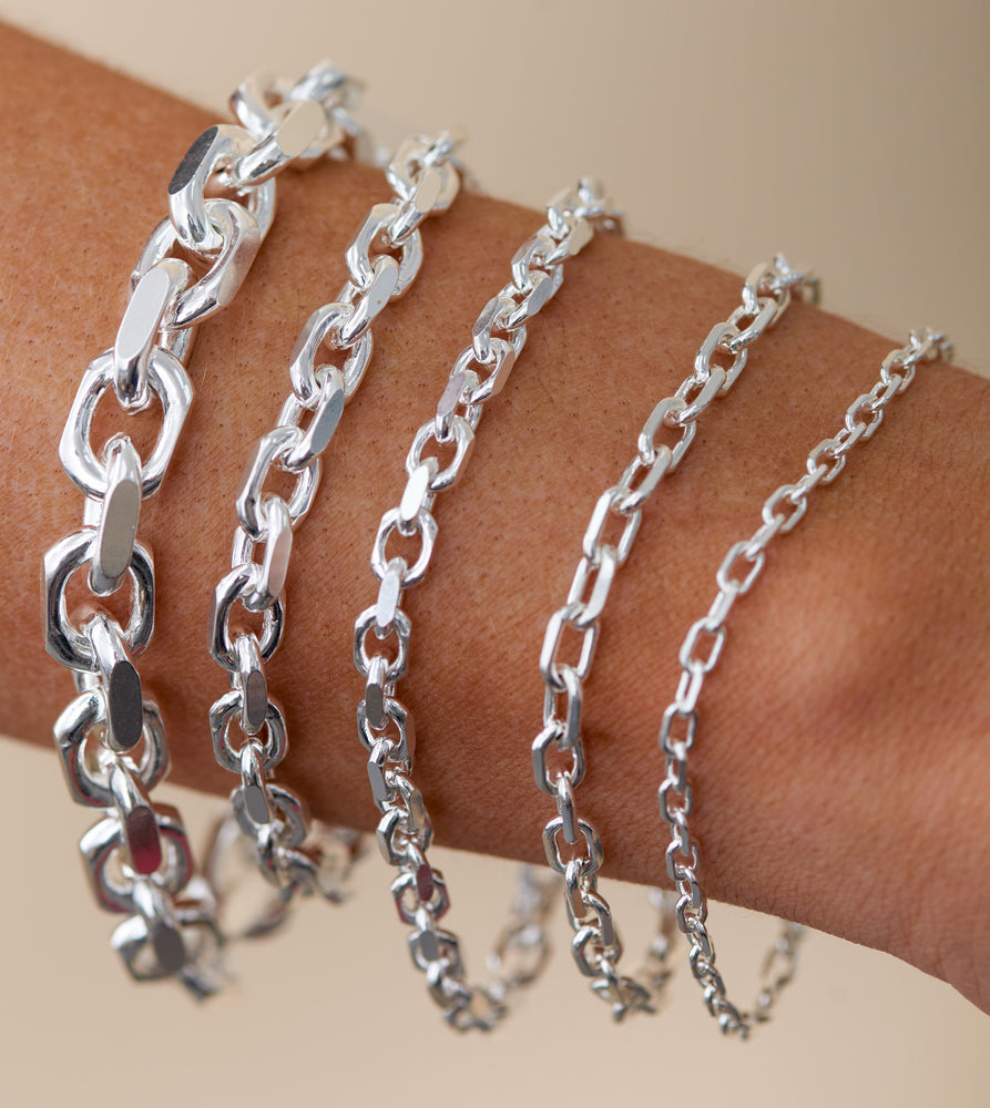 Silver Anchor Link Chain Bracelet - 14K  - Olive & Chain Fine Jewelry