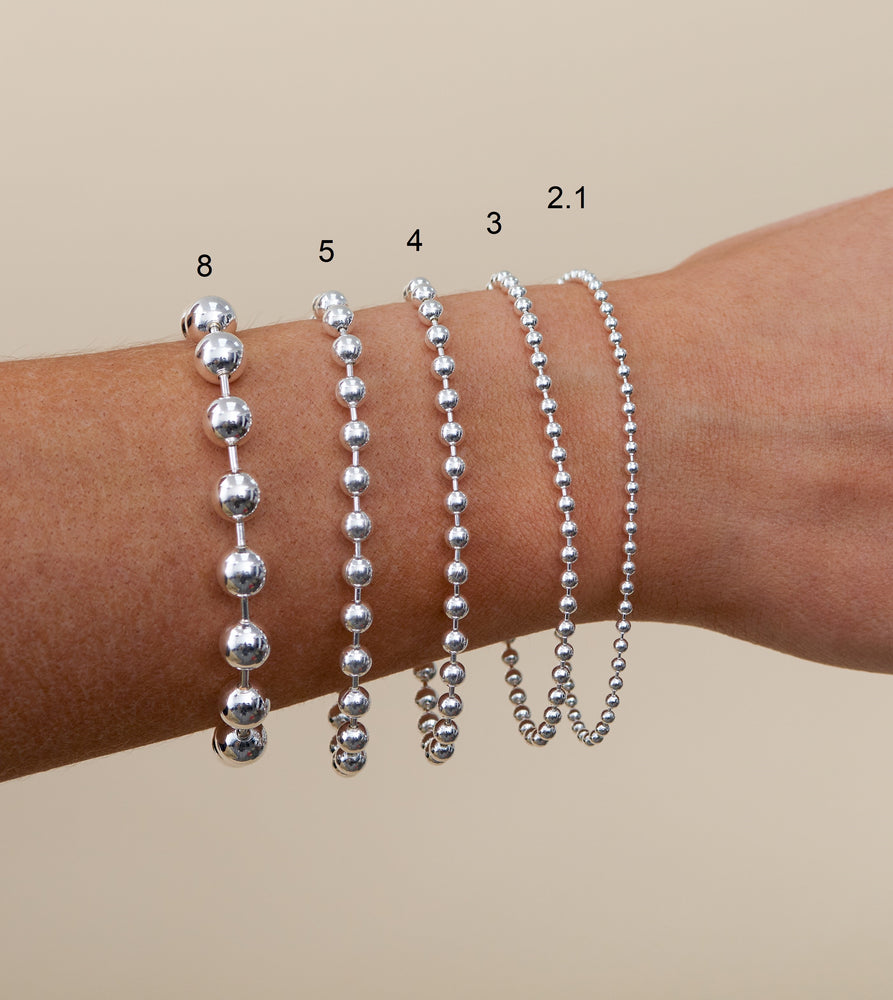 Silver Bead Chain Bracelet - 14K  - Olive & Chain Fine Jewelry
