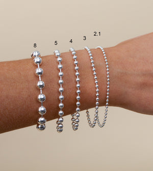 Silver Bead Chain Bracelet - 14K  - Olive & Chain Fine Jewelry