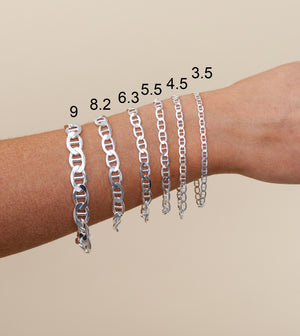 Silver Flat Mariner Chain Bracelet - 14K  - Olive & Chain Fine Jewelry