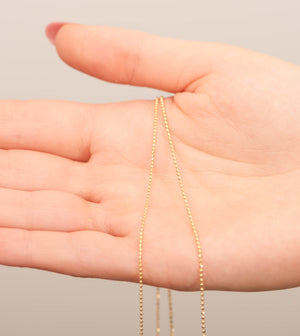 14k Gold Diamond Cut Bead Ball Chain Necklace - 14K  - Olive & Chain Fine Jewelry
