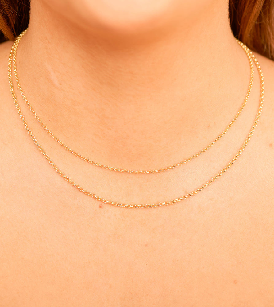 14k Gold Rolo Chain Necklace - 14K - OLIVE & CHAIN Fine Jewelry