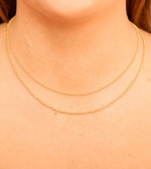 14k Gold Rolo Chain Necklace - 14K - OLIVE & CHAIN Fine Jewelry