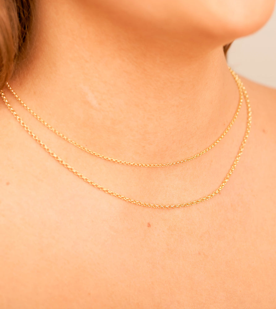 14k Gold Rolo Chain Necklace - 14K - OLIVE & CHAIN Fine Jewelry