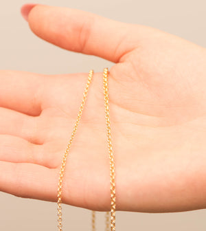14k Gold Rolo Chain Necklace - 14K - OLIVE & CHAIN Fine Jewelry
