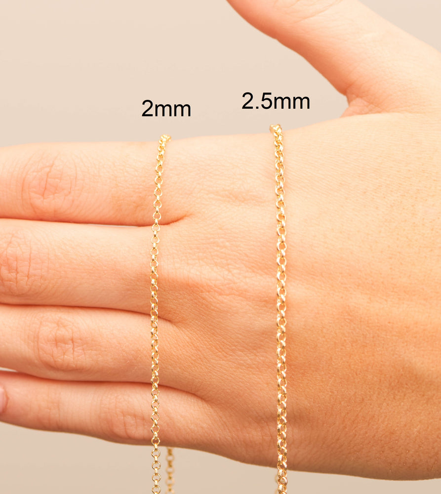 14k Gold Rolo Chain Necklace - 14K - OLIVE & CHAIN Fine Jewelry