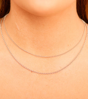 14k White Gold Rolo Chain Necklace - 14K  - Olive & Chain Fine Jewelry