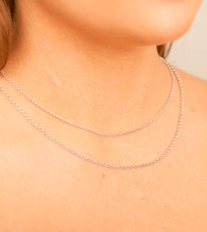 14k White Gold Rolo Chain Necklace - 14K  - Olive & Chain Fine Jewelry