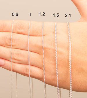 Solid 14k White Gold Wheat Spiga Chain Necklace - 14K - OLIVE & CHAIN Fine Jewelry