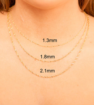 14k Gold Singapore Chain Necklace - 14K  - Olive & Chain Fine Jewelry