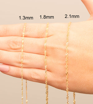 14k Gold Singapore Chain Necklace - 14K  - Olive & Chain Fine Jewelry