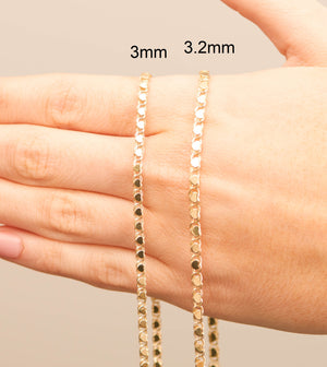 14k Gold Mirror Heart Chain Necklace - 14K - OLIVE & CHAIN Fine Jewelry