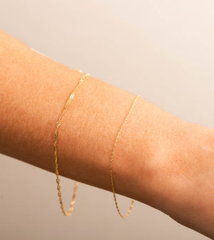 14k Gold Singapore Chain Bracelet - 14K - OLIVE & CHAIN Fine Jewelry