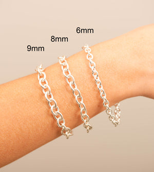 Silver Rolo Link Chain Bracelet - 14K  - Olive & Chain Fine Jewelry