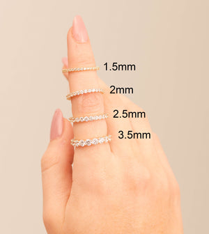 14k Gold Simulated Diamond Eternity Band - 14K  - Olive & Chain Fine Jewelry