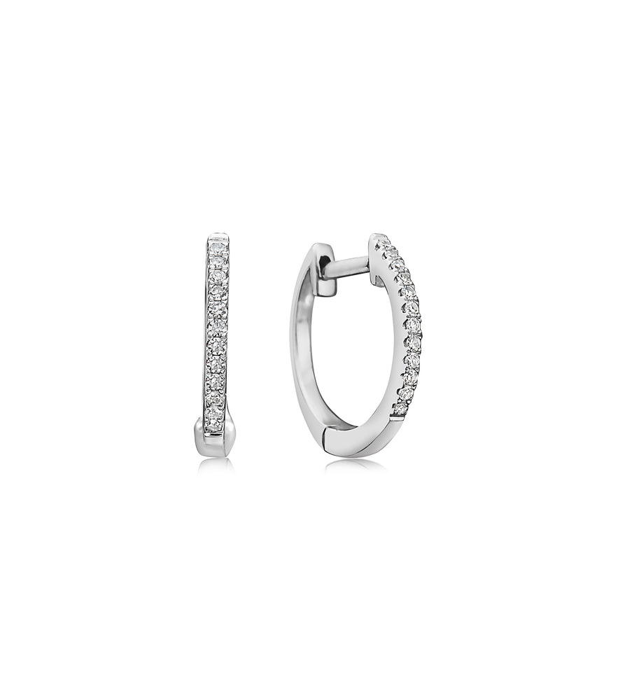 Diamond Signature Huggie Hoop Earring – Olive & Chain