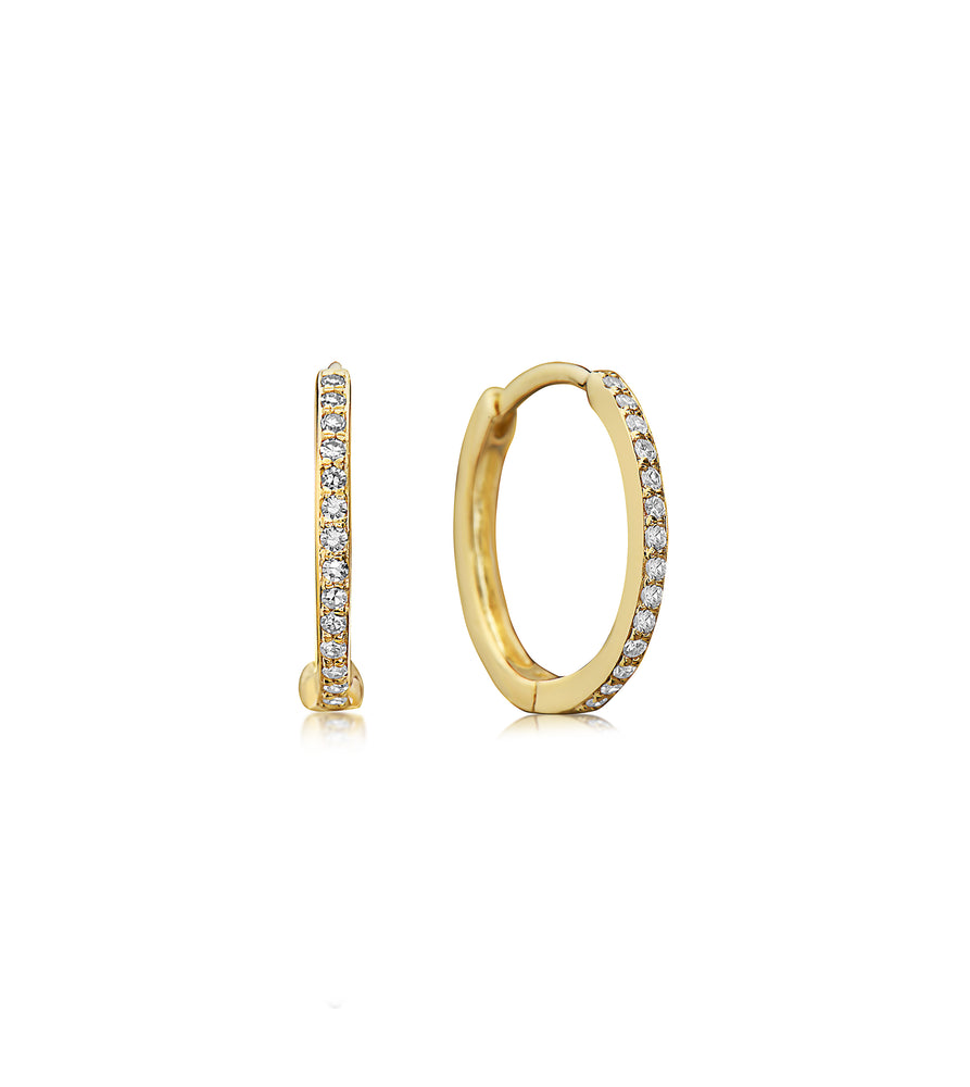 Diamond Huggie Earring - 14K Yellow Gold - Olive & Chain Fine Jewelry