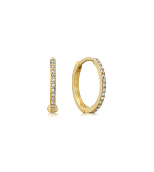 Diamond Huggie Earring - 14K Yellow Gold - Olive & Chain Fine Jewelry