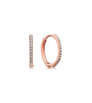 Diamond Huggie Earring - 14K Rose Gold - Olive & Chain Fine Jewelry