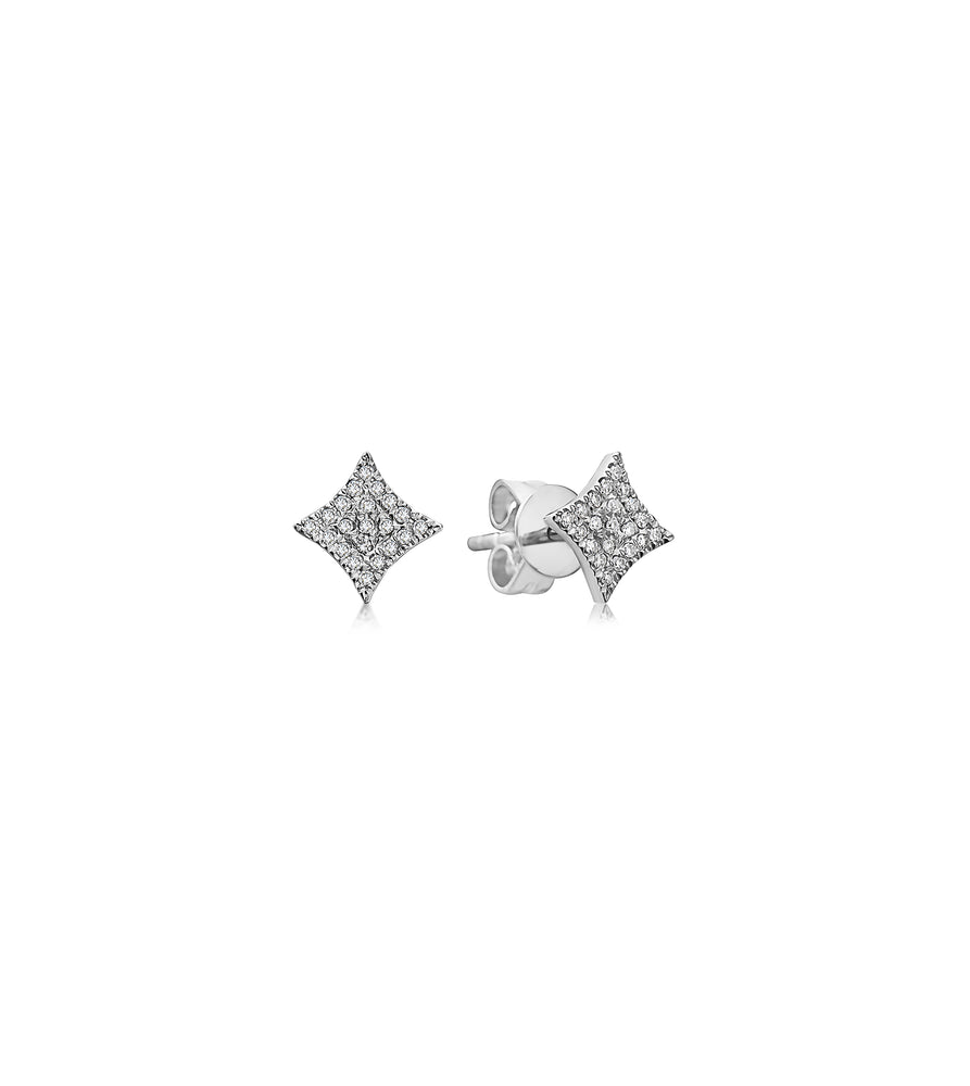 Diamond Firework Stud Earring - 14K White Gold / Pair - Olive & Chain Fine Jewelry