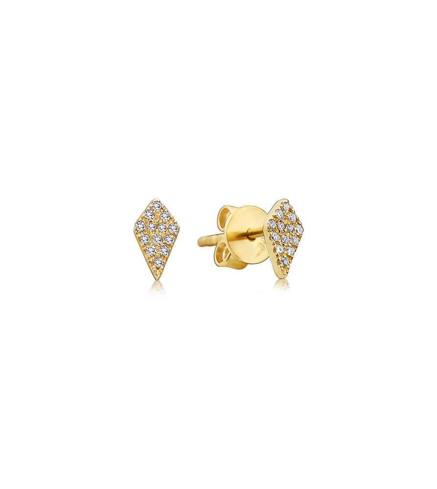 Diamond Kite Stud Earring - 14K Yellow Gold / Pair - Olive & Chain Fine Jewelry