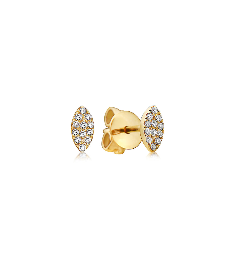 Diamond Marquise Stud Earring - 14K Yellow Gold / Small / Pair - OLIVE & CHAIN Fine Jewelry