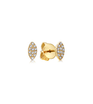 Diamond Marquise Stud Earring - 14K Yellow Gold / Small / Pair - OLIVE & CHAIN Fine Jewelry