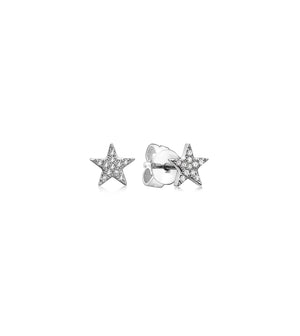Diamond Star Stud Earring - 14K White Gold / Small / Pair - OLIVE & CHAIN Fine Jewelry