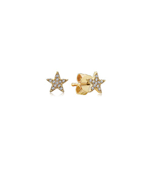 Diamond Star Stud Earring - 14K Yellow Gold / Small / Pair - OLIVE & CHAIN Fine Jewelry