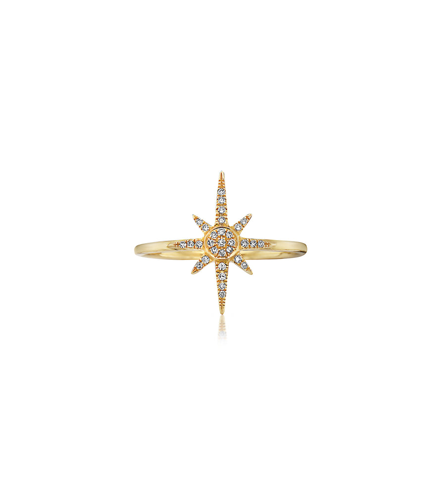 Diamond North Star Ring - 14K Yellow Gold / 5 - Olive & Chain Fine Jewelry