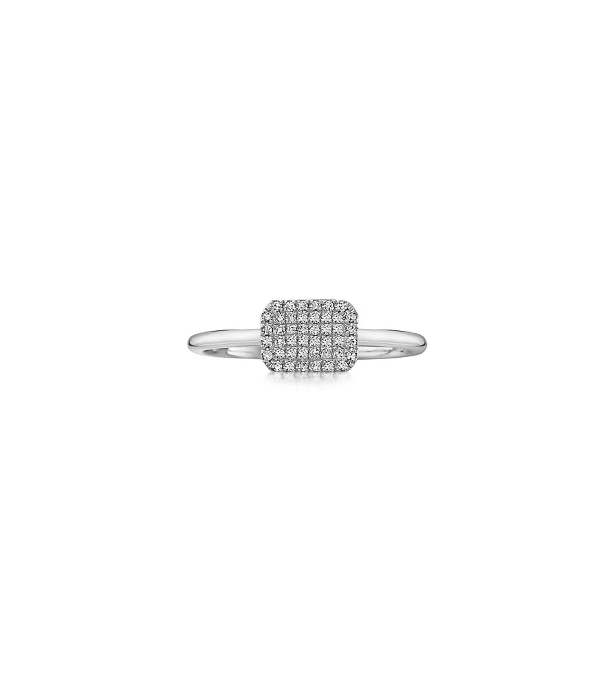 Diamond Rectangle Ring - 14K White Gold / 5 - OLIVE & CHAIN Fine Jewelry