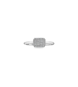 Diamond Rectangle Ring - 14K White Gold / 5 - OLIVE & CHAIN Fine Jewelry