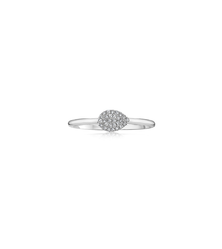 Diamond Pear Ring - 14K White Gold / 5 - Olive & Chain Fine Jewelry