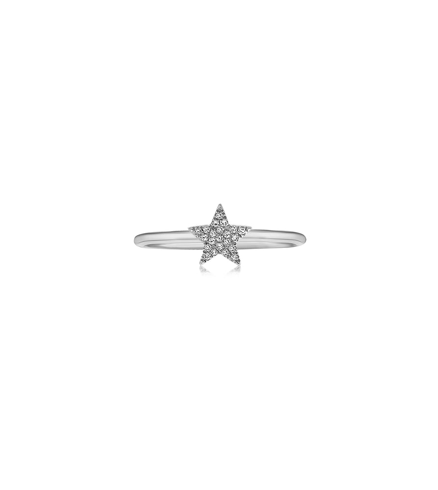 Diamond Star Ring - 14K White Gold / 5 - Olive & Chain Fine Jewelry