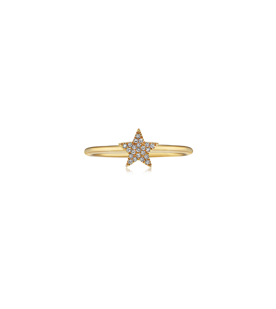 Diamond Star Ring - 14K Yellow Gold / 5 - Olive & Chain Fine Jewelry