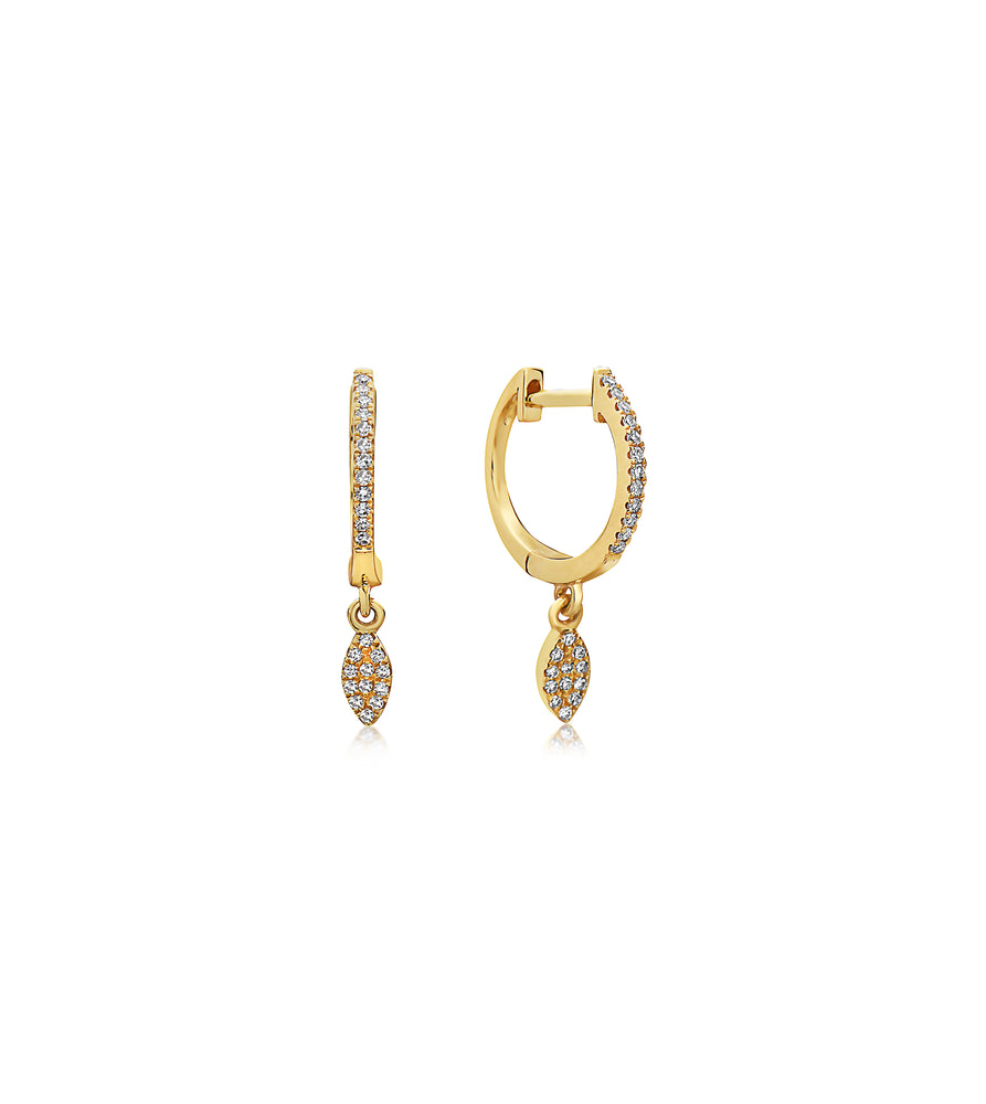 Diamond Marquise Dangle Earring - 14K Yellow Gold / Single - Olive & Chain Fine Jewelry