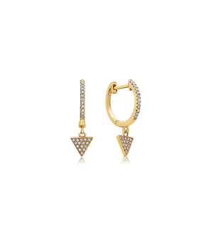 Diamond Triangle Dangle Earring - 14K Yellow Gold / Pair - Olive & Chain Fine Jewelry
