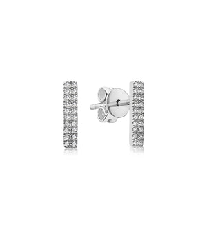 Diamond Bar Stud Earring - 14K White Gold / Pair - Olive & Chain Fine Jewelry