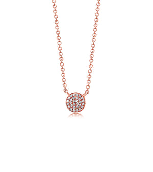 Diamond Disc Necklace - 14K Rose Gold - Olive & Chain Fine Jewelry