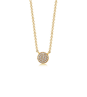 Diamond Disc Necklace - 14K Yellow Gold - Olive & Chain Fine Jewelry