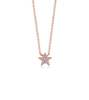 Diamond Star Necklace - 14K Rose Gold - Olive & Chain Fine Jewelry