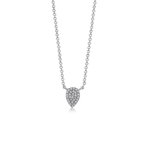 Diamond Pear Necklace - 14K White Gold - Olive & Chain Fine Jewelry