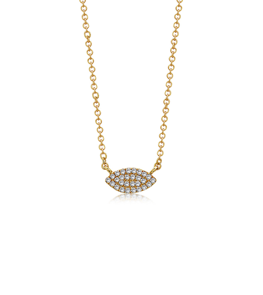 Diamond Marquise Necklace - 14K Yellow Gold - OLIVE & CHAIN Fine Jewelry