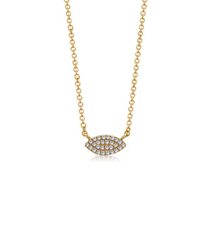 Diamond Marquise Necklace - 14K Yellow Gold - OLIVE & CHAIN Fine Jewelry