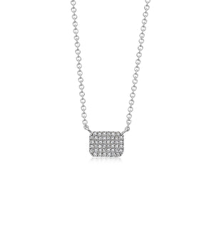 Diamond Rectangle Necklace - 14K White Gold - Olive & Chain Fine Jewelry