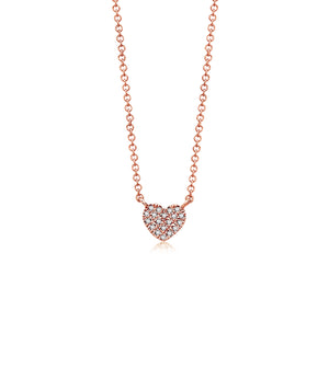 Diamond Heart Necklace - 14K Rose Gold - Olive & Chain Fine Jewelry
