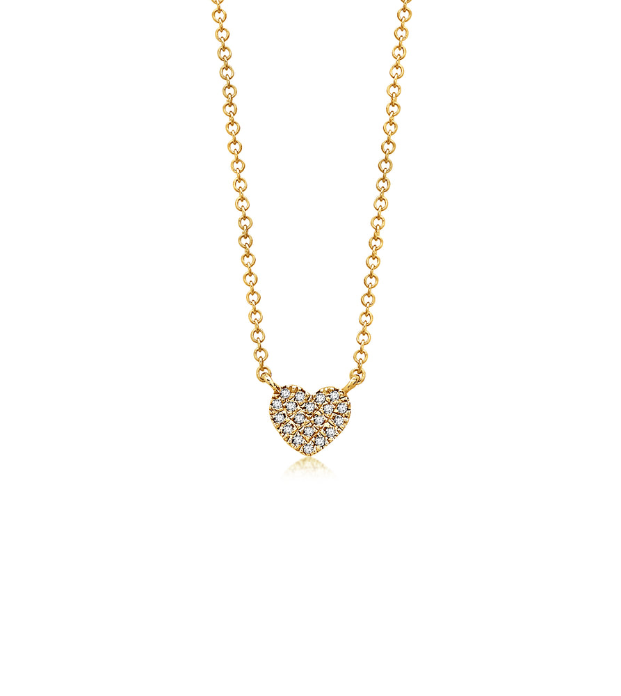 Diamond Heart Necklace - 14K Yellow Gold - Olive & Chain Fine Jewelry