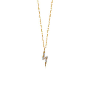Diamond Lightning Bolt Necklace - 14K Yellow Gold - OLIVE & CHAIN Fine Jewelry