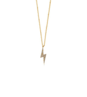 Diamond Lightning Bolt Necklace - 14K Yellow Gold - Olive & Chain Fine Jewelry